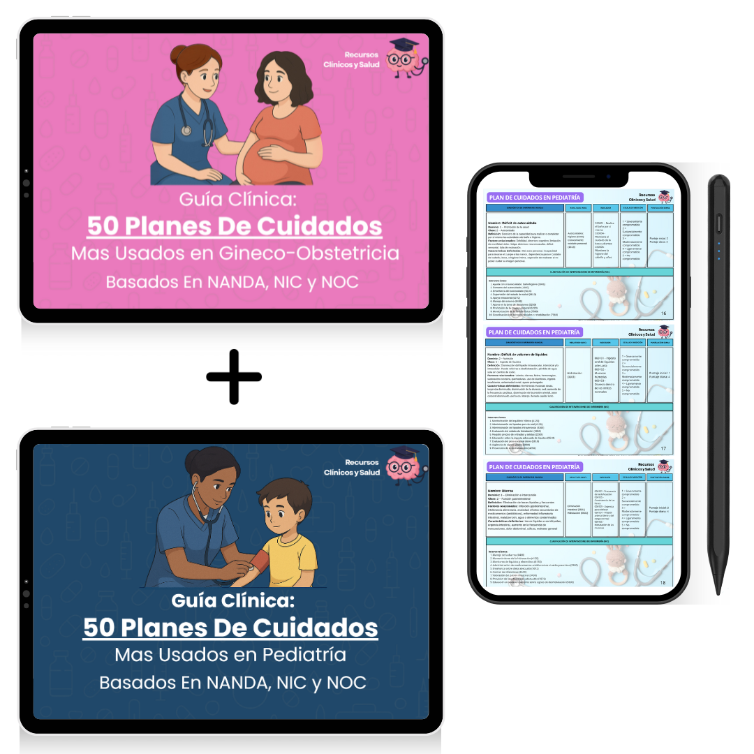 Pack - 50 Planes De Cuidados Mas Usados En Pediatría y 50 Planes De Cuidados Más Usados En Gineco-Obstetricia (NANDA, NIC y NOC)